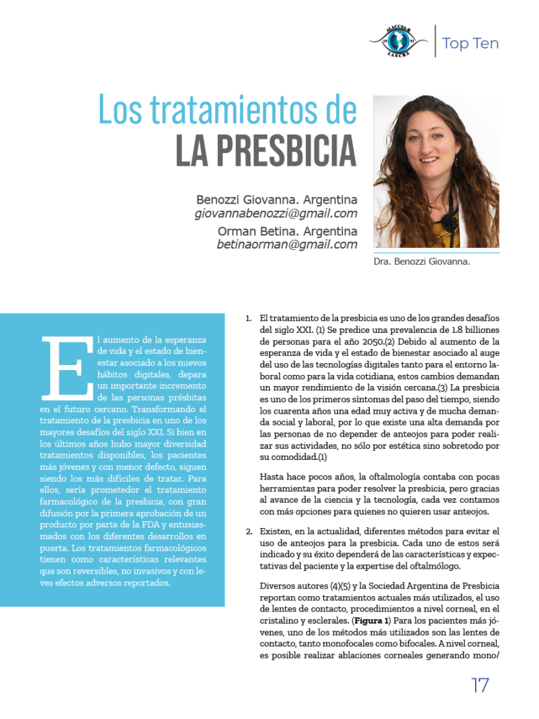 Los tratamientos de la presbicia